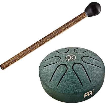 Pocket Steel Tongue Drum Dunkelgrün mit Holzschlägel