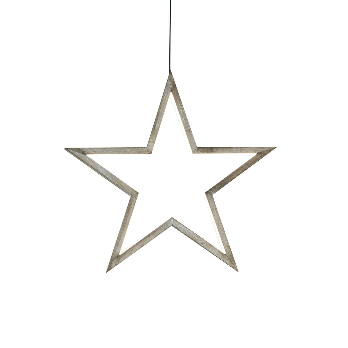 Stella appesa Polaris in legno con LED piccola