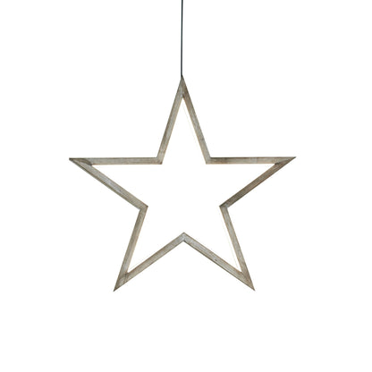 Stella appesa Polaris in legno con LED piccola