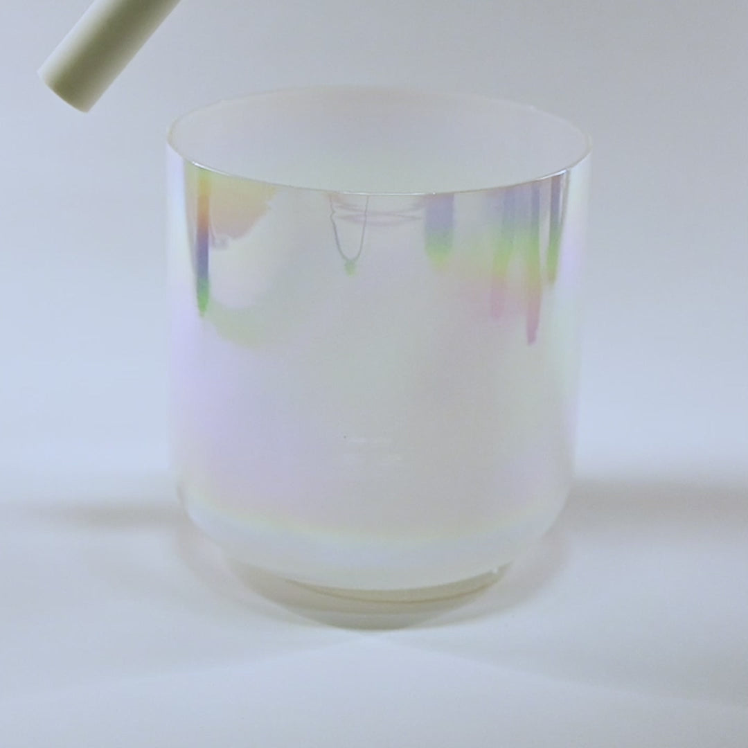 Bol chantant en cristal vert-rose clair