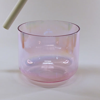 Bol chantant en cristal vert-rose clair