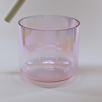 Bol chantant en cristal vert-rose clair