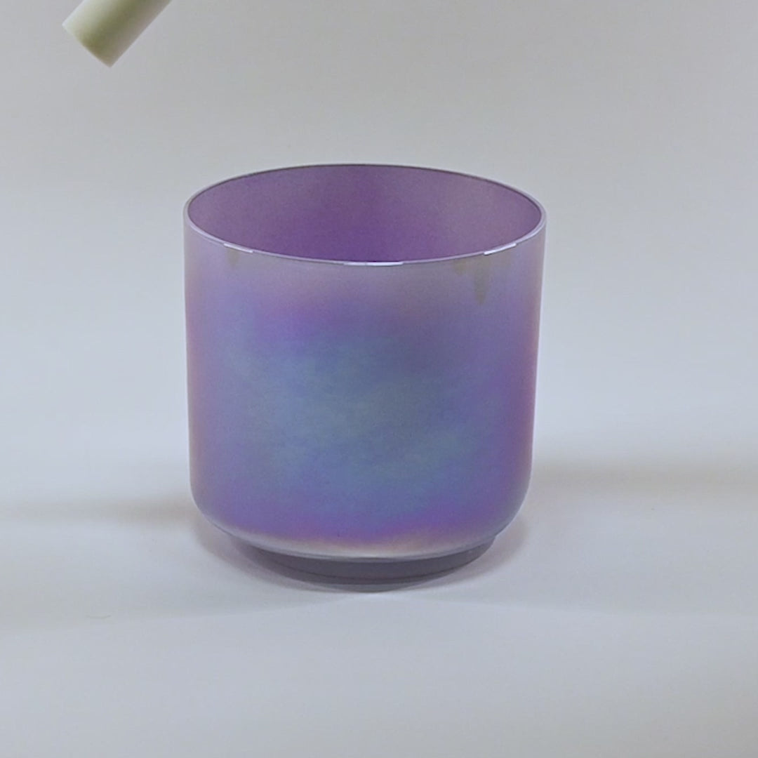 Bol chantant en cristal vert-rose clair
