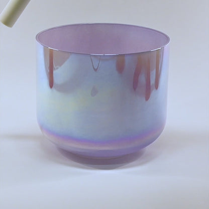 Bol chantant en cristal vert-rose clair