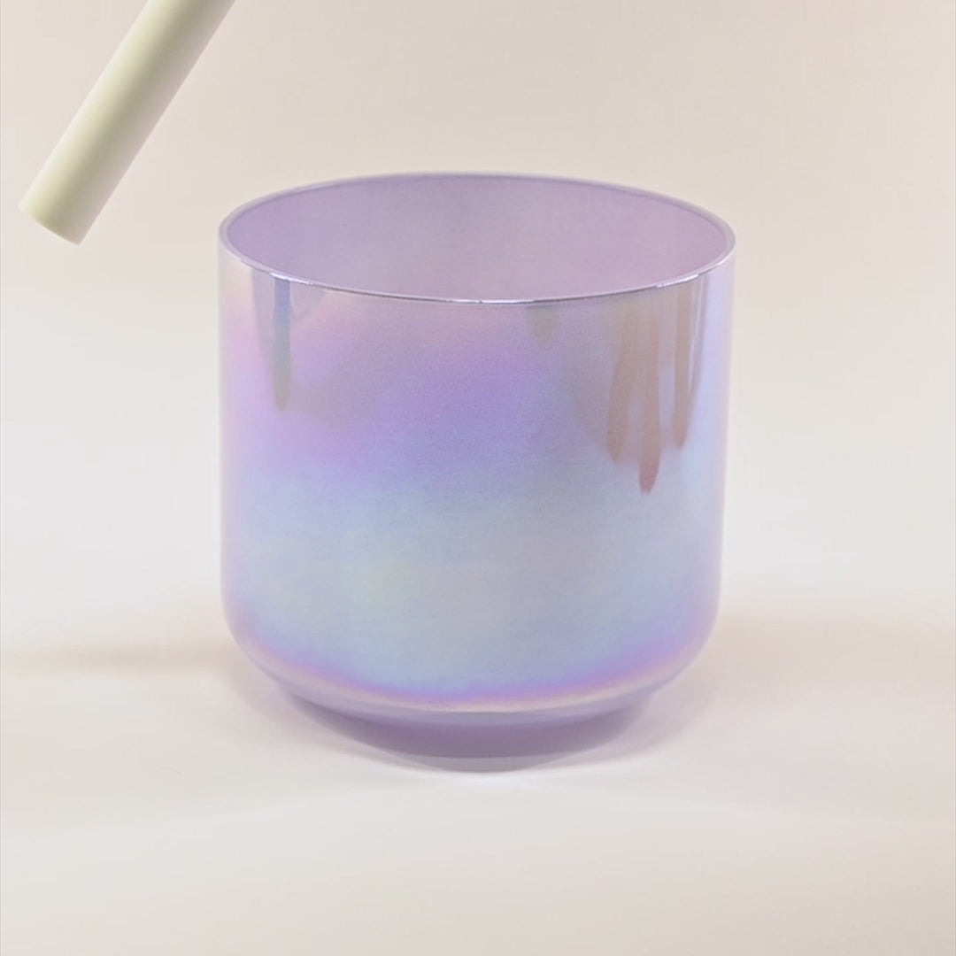 Bol chantant en cristal vert-rose clair