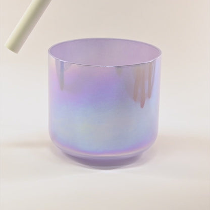 Bol chantant en cristal vert-rose clair