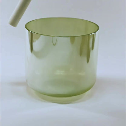 Bol chantant en cristal vert-rose clair