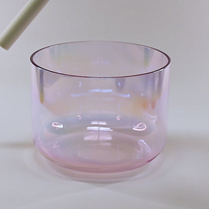Bol chantant en cristal vert-rose clair