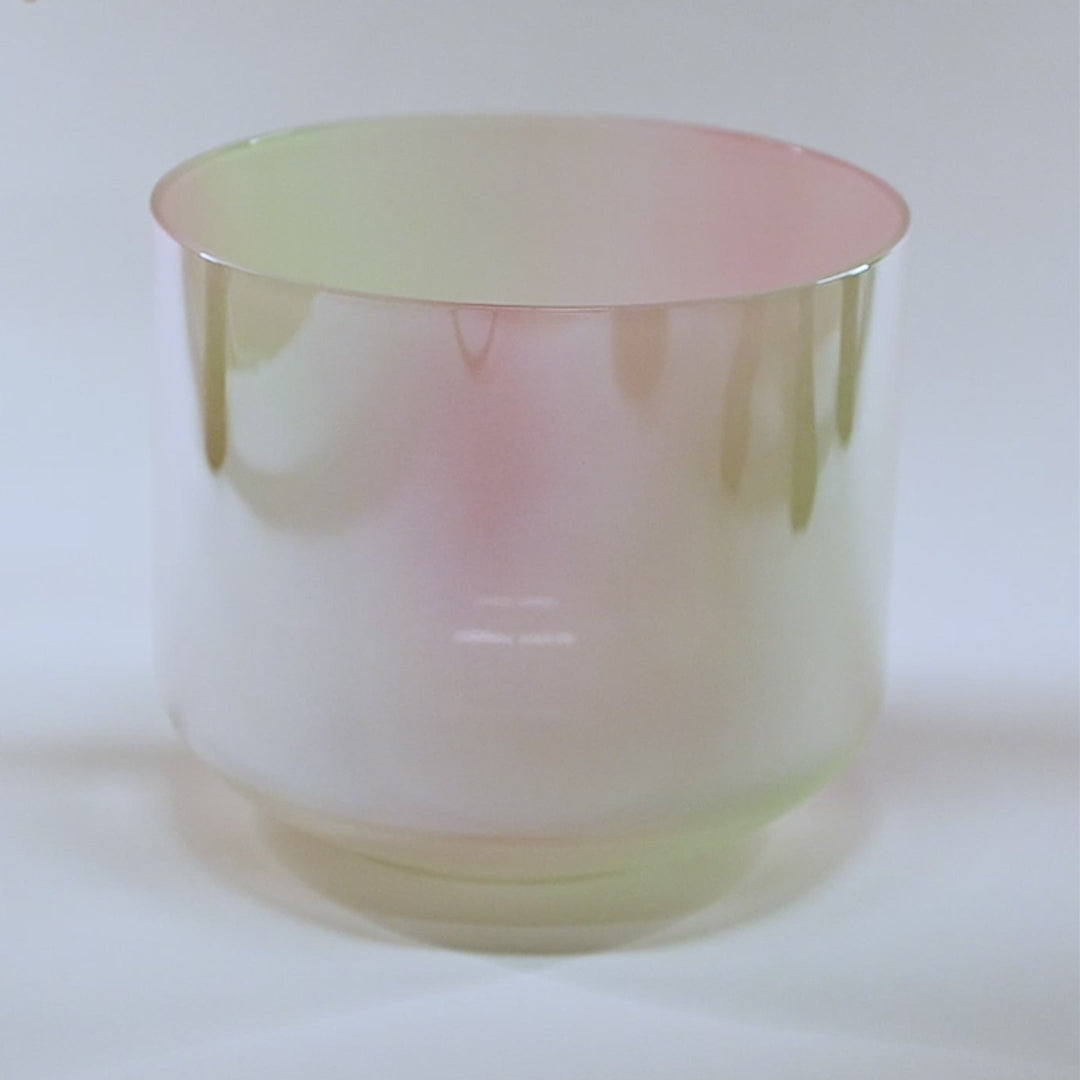 Bol chantant en cristal vert-rose clair