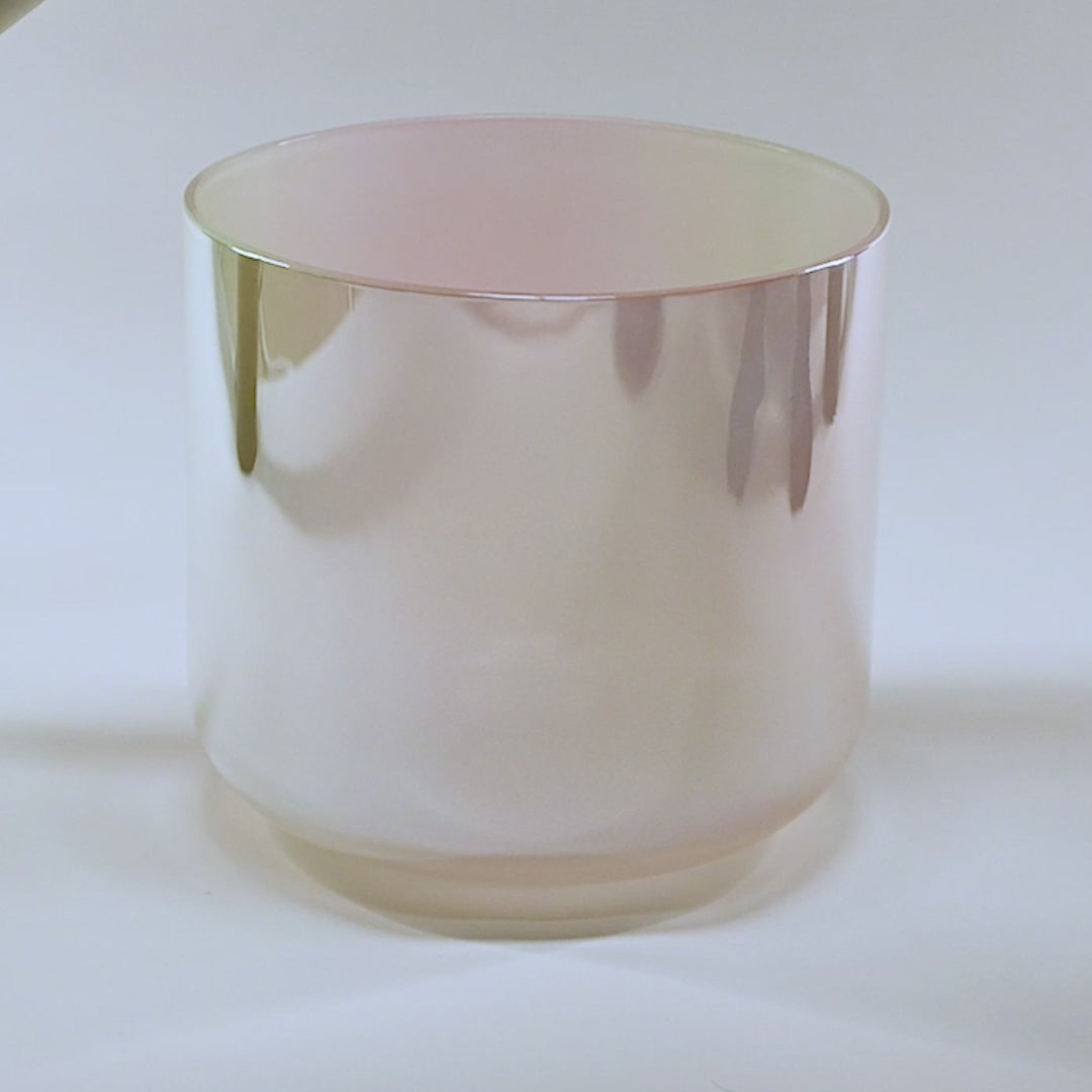 Bol chantant en cristal vert-rose clair