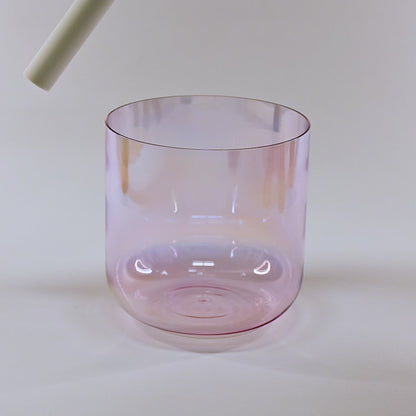 Bol chantant en cristal vert-rose clair