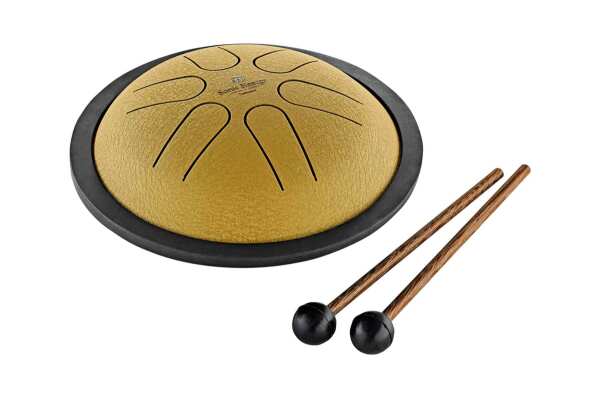 Small Steel Tongue Drum Do mineur Or