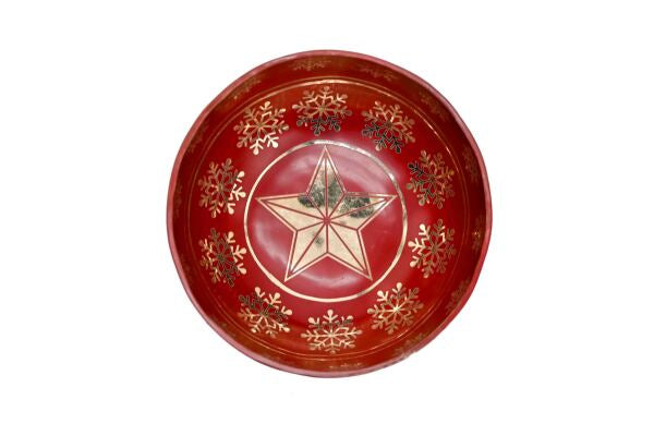 Weihnachts-Klangschale rot graviert