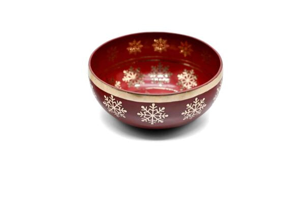 Weihnachts-Klangschale rot graviert