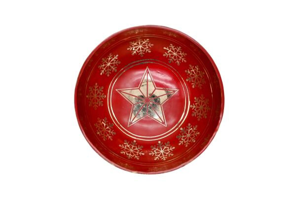 Weihnachts-Klangschale rot graviert